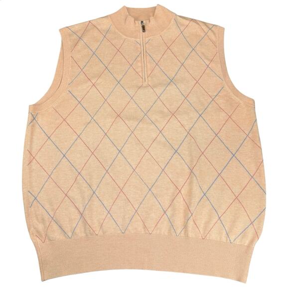 PETER MILLAR Silk Blend 1/4 Sweater Vest Men's Sz XL - Picture 1 of 5